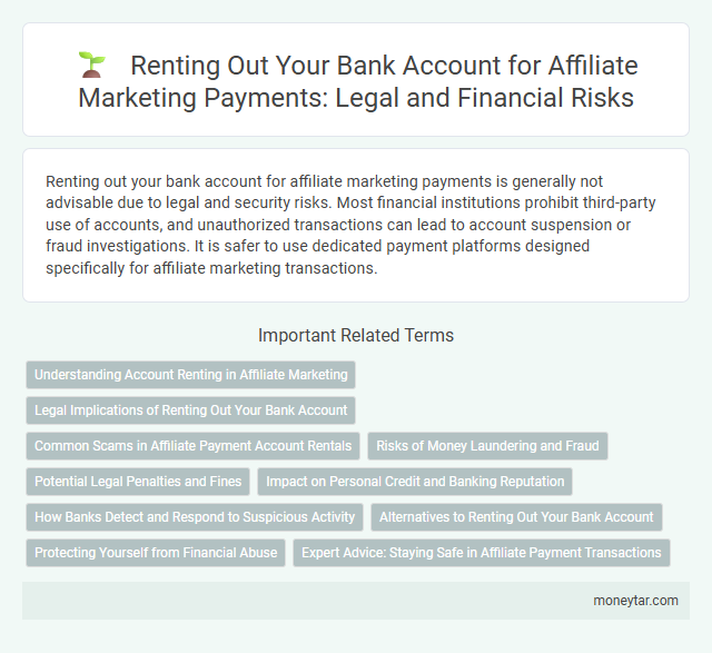 Renting Out Your Bank Account for Affiliate Marketing Payments: Legal and Financial Risks