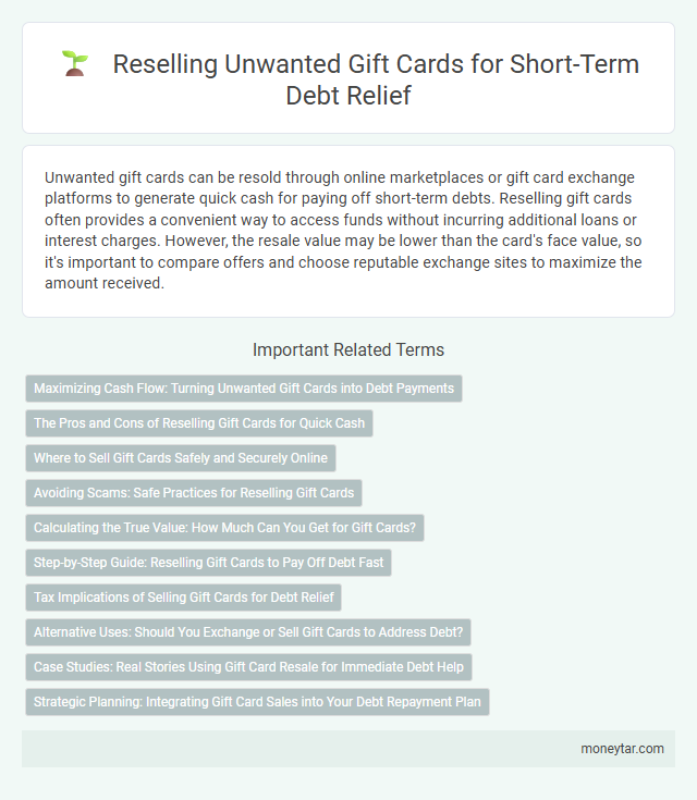 Reselling Unwanted Gift Cards for Short-Term Debt Relief