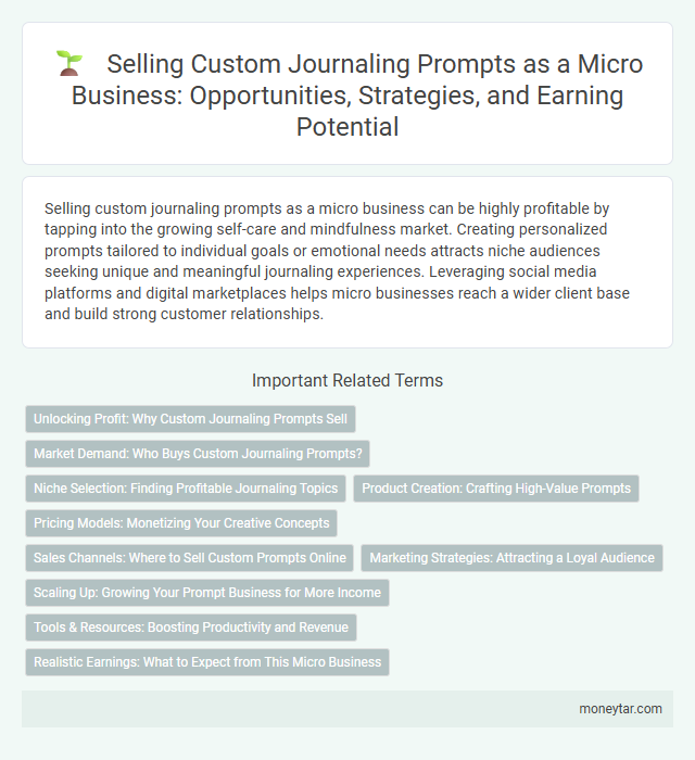 Selling Custom Journaling Prompts as a Micro Business: Opportunities, Strategies, and Earning Potential