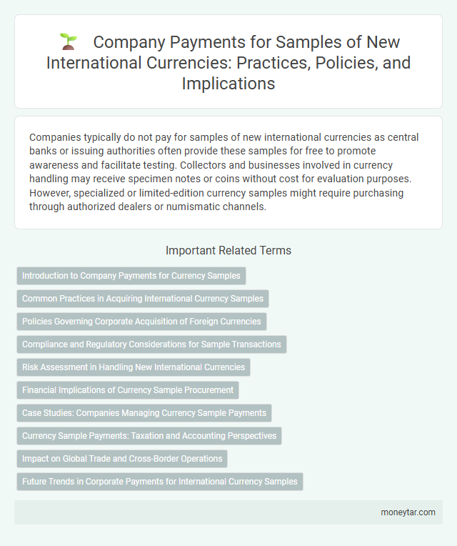 Company Payments for Samples of New International Currencies: Practices, Policies, and Implications