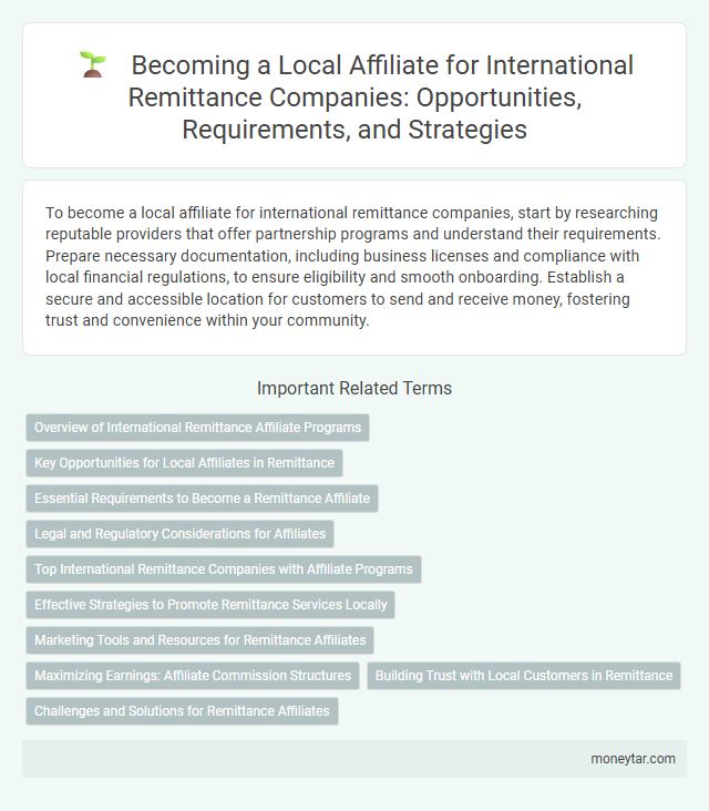 Becoming a Local Affiliate for International Remittance Companies: Opportunities, Requirements, and Strategies