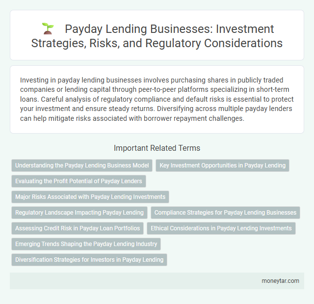 Payday Lending Businesses: Investment Strategies, Risks, and Regulatory Considerations
