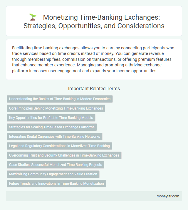 Monetizing Time-Banking Exchanges: Strategies, Opportunities, and Considerations