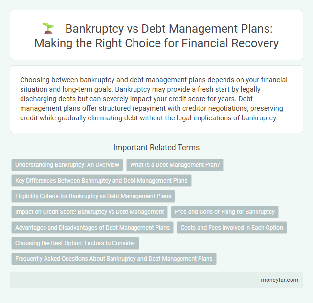 Bankruptcy vs Debt Management Plans: Making the Right Choice for Financial Recovery