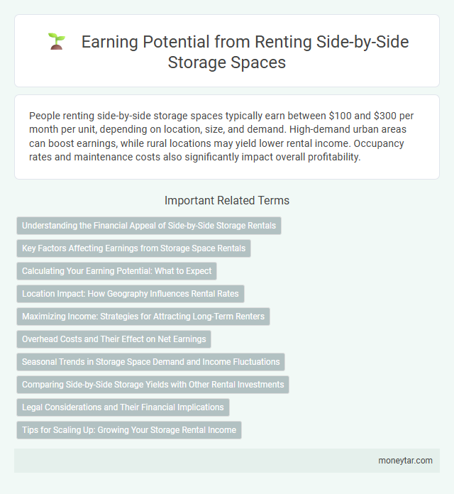 Earning Potential from Renting Side-by-Side Storage Spaces