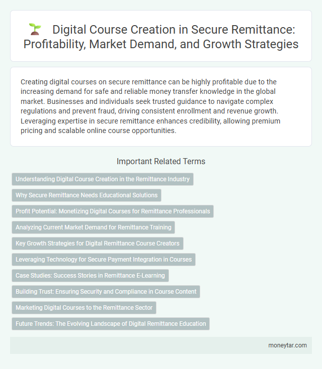 Digital Course Creation in Secure Remittance: Profitability, Market Demand, and Growth Strategies