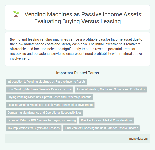 Vending Machines as Passive Income Assets: Evaluating Buying Versus Leasing