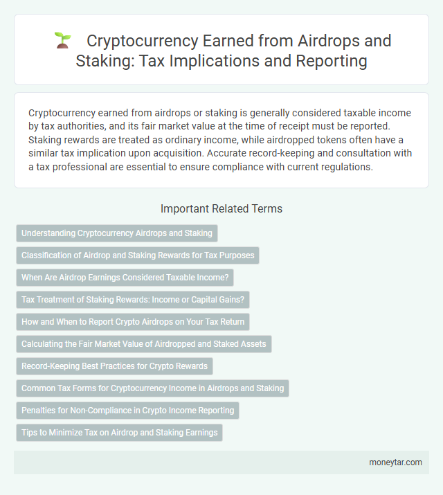 Cryptocurrency Earned from Airdrops and Staking: Tax Implications and Reporting