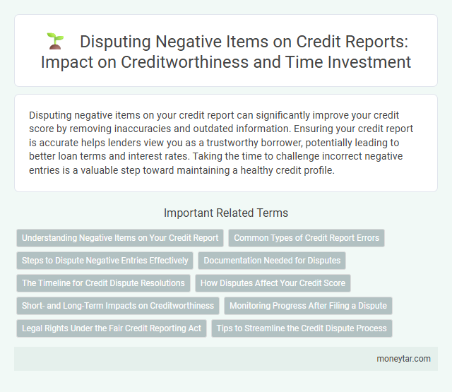 Disputing Negative Items on Credit Reports: Impact on Creditworthiness and Time Investment