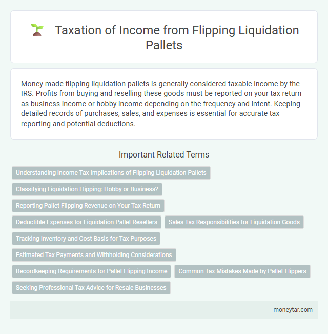 Taxation of Income from Flipping Liquidation Pallets