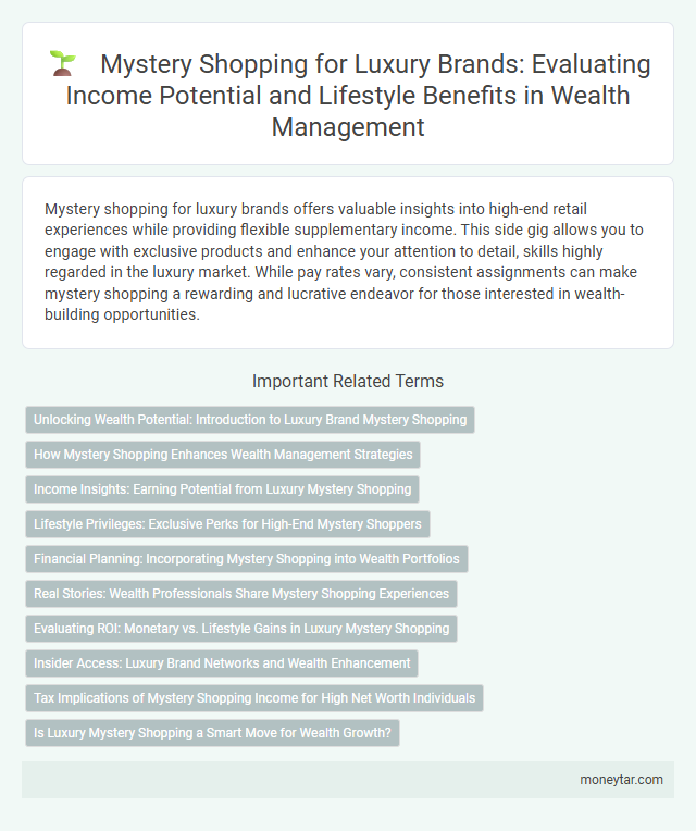 Mystery Shopping for Luxury Brands: Evaluating Income Potential and Lifestyle Benefits in Wealth Management