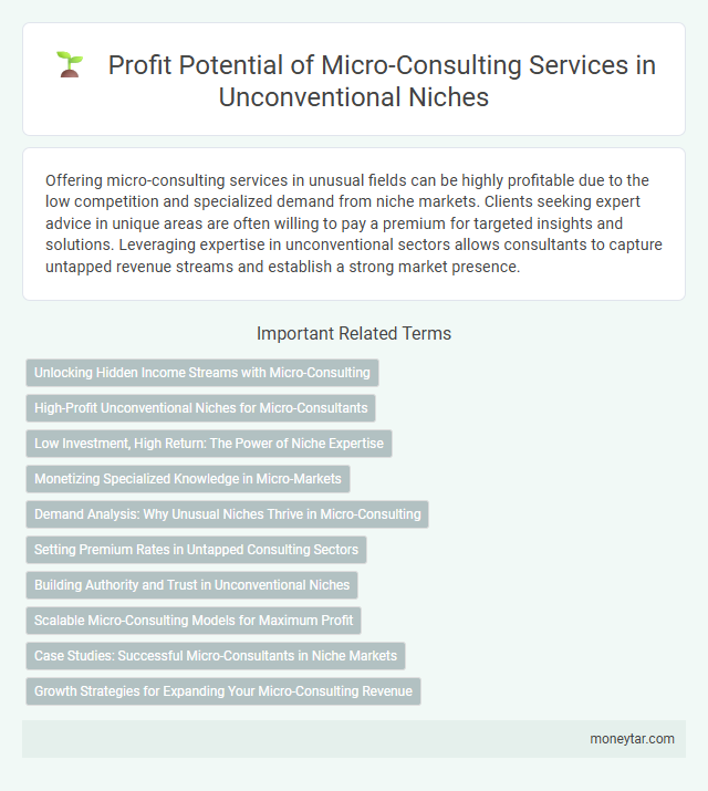 Profit Potential of Micro-Consulting Services in Unconventional Niches