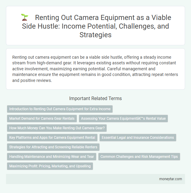 Renting Out Camera Equipment as a Viable Side Hustle: Income Potential, Challenges, and Strategies