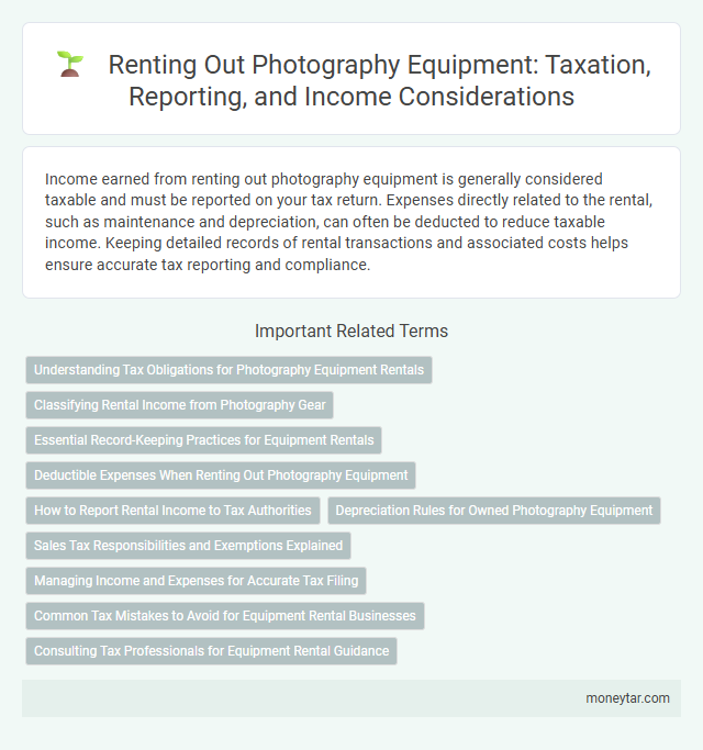 Renting Out Photography Equipment: Taxation, Reporting, and Income Considerations