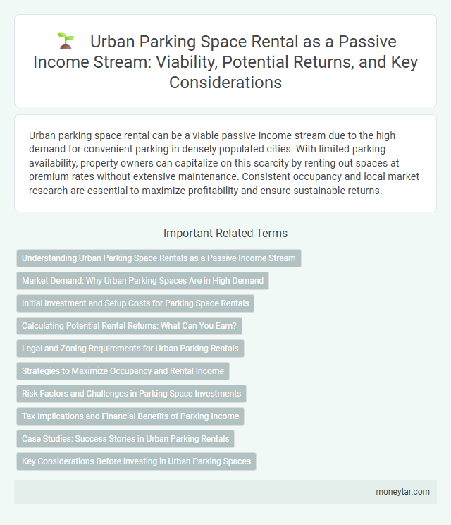 Urban Parking Space Rental as a Passive Income Stream: Viability, Potential Returns, and Key Considerations