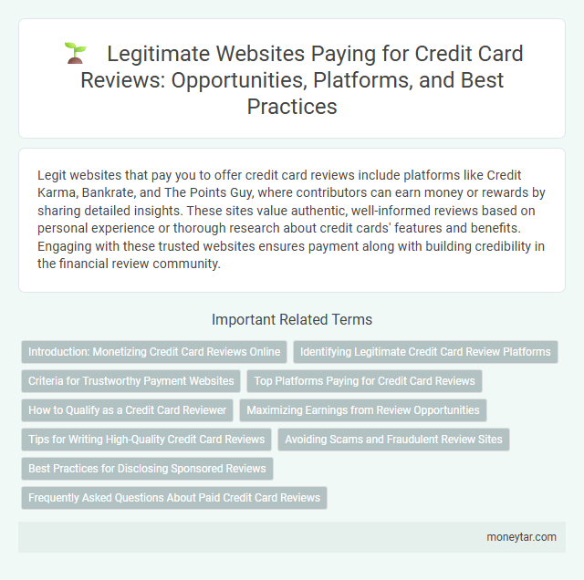 Legitimate Websites Paying for Credit Card Reviews: Opportunities, Platforms, and Best Practices