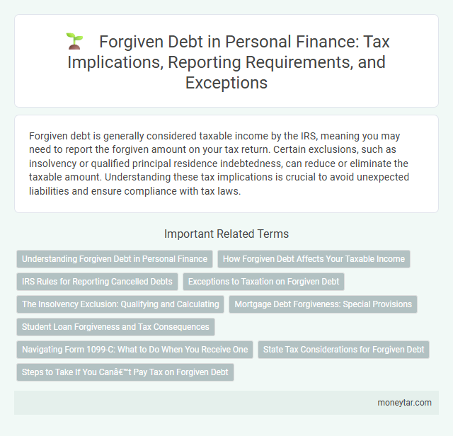 Forgiven Debt in Personal Finance: Tax Implications, Reporting Requirements, and Exceptions