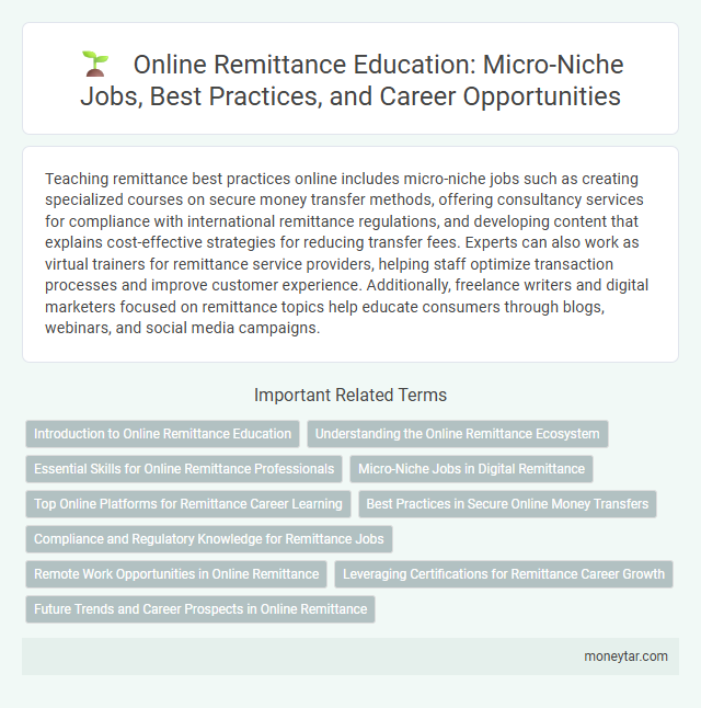 Online Remittance Education: Micro-Niche Jobs, Best Practices, and Career Opportunities